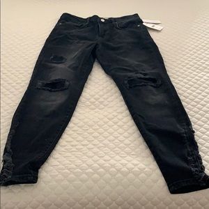 Free People Ripped Black Jeans